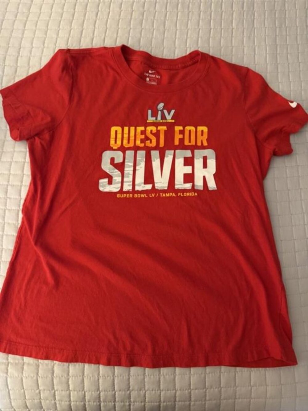 Nike Bucs Super Bowl LV Quest for Silver Tee M